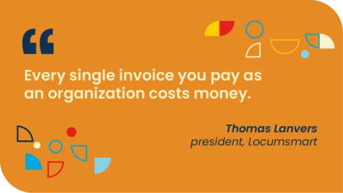 Graphic pull quote about costs of invoices